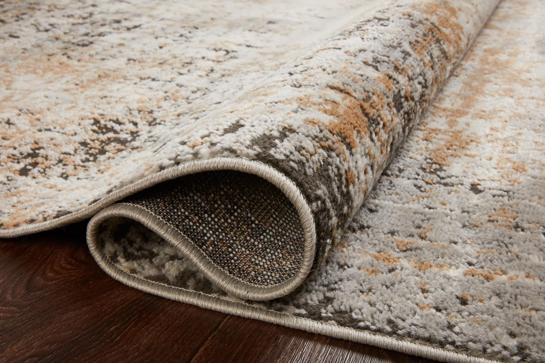 Loloi II Bianca Collection - Contemporary Power Loomed Rug in Stone & Gold (BIA-01) - Image 4
