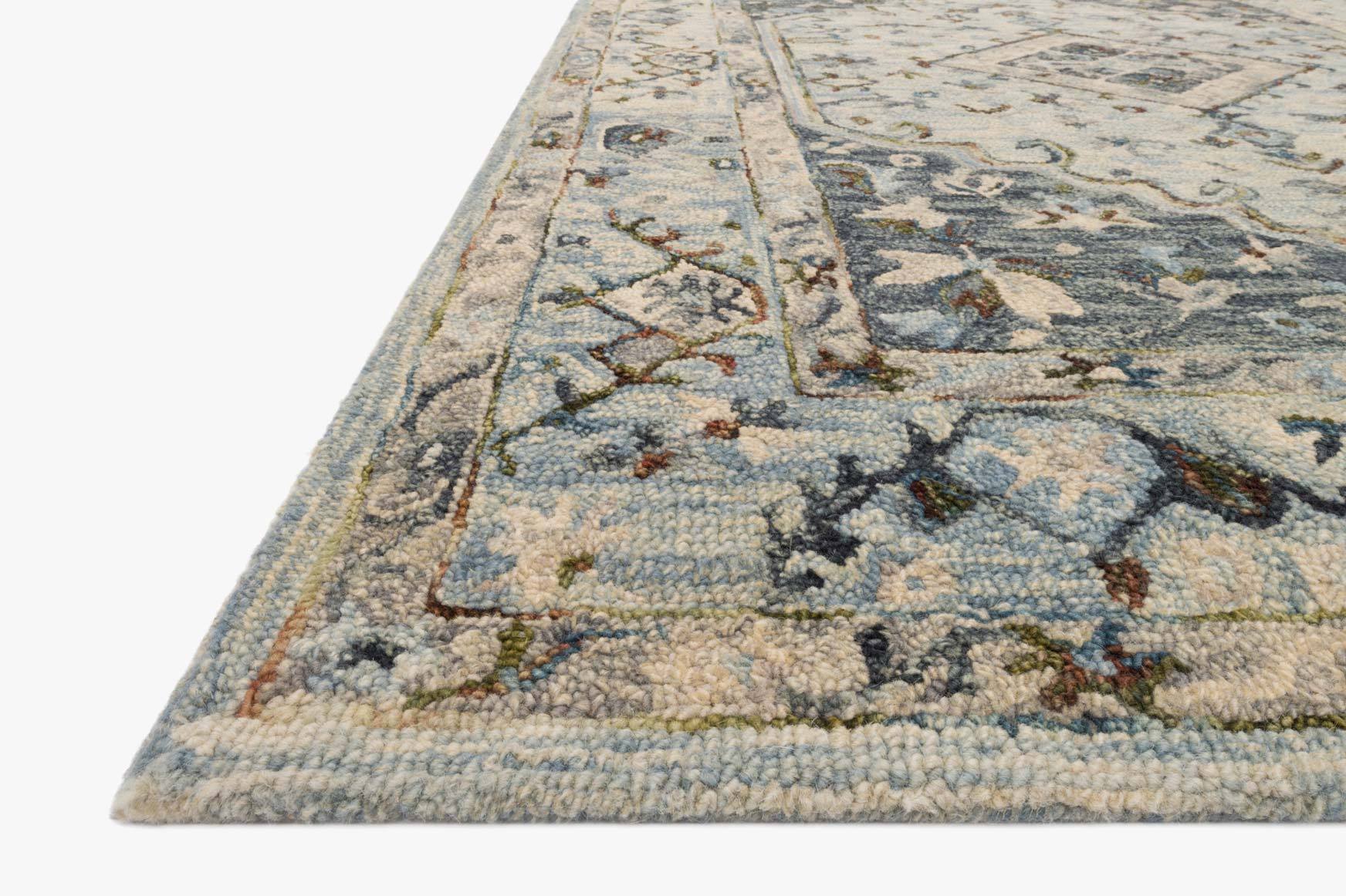 Loloi II Beatty Collection - Traditional Hooked Rug in Lt. Blue & Blue (BEA-01) - Image 3